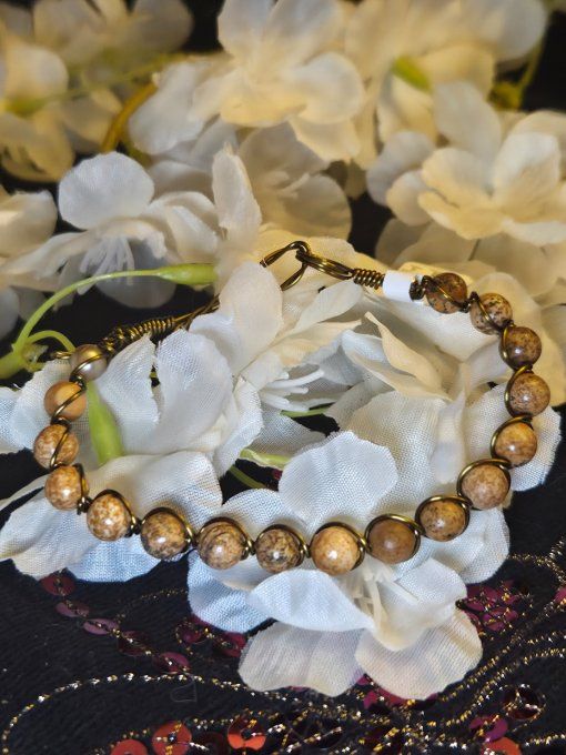 Bracelet Jaspe paysage  -patience , prévoyance et vitalité 