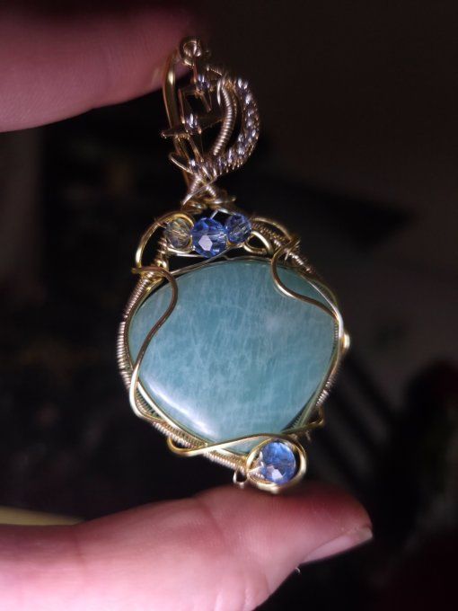 Amulette Or En Amazonite – Vérité Et Sérénité  