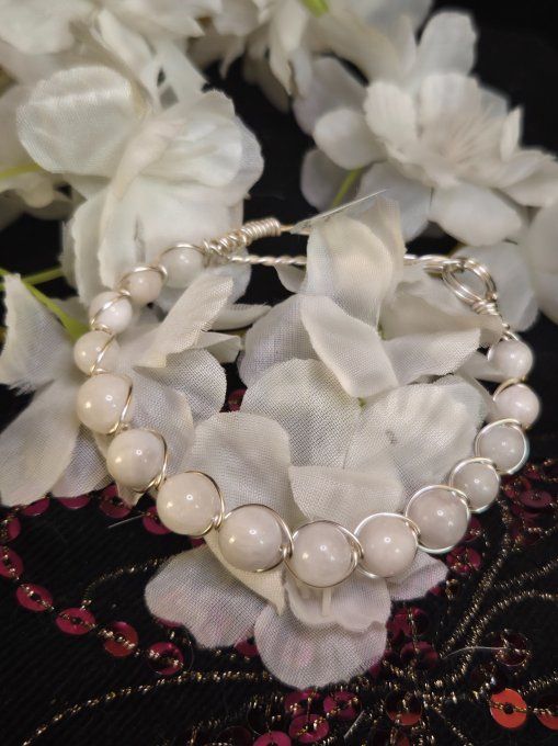 Bracelet péristérite, pierre de lune arc-en-ciel. sérénité, protection