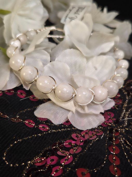 Bracelet péristérite, pierre de lune arc-en-ciel. sérénité, protection