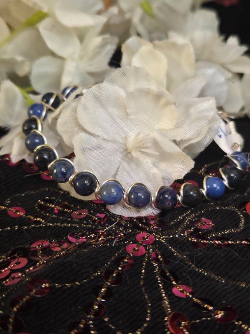 Bracelet dumortiérite -calme, intuition &maîtrise de soi. 