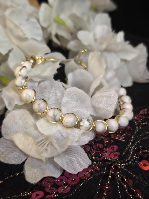Bracelet Howlite – Calme, Relaxation Et Clarté Mentale     