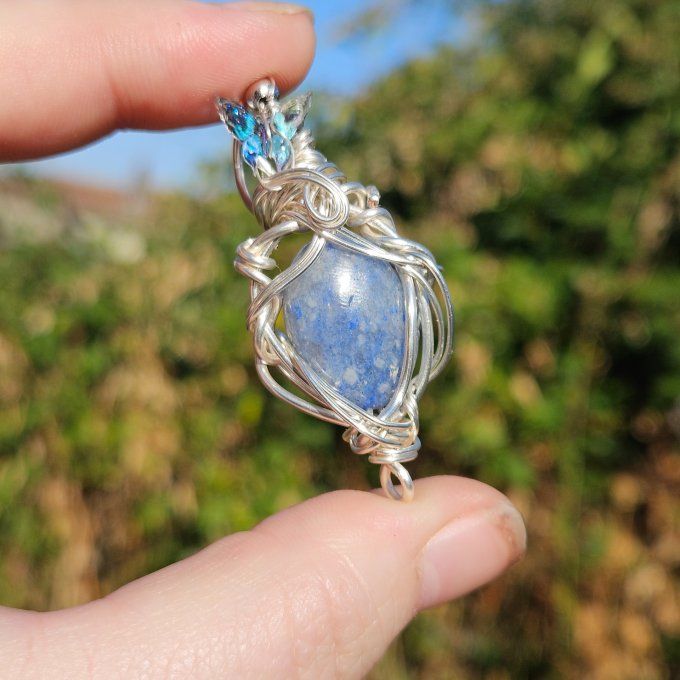 Aventurine bleu ,papillon du ciel 