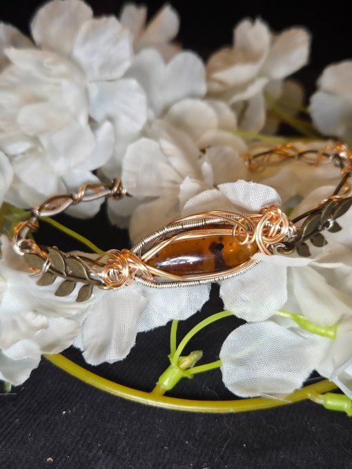 Charms ambre bleu -bijoux modulable -Collier bracelet 