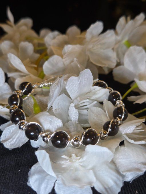  Bracelet Obsidienne Larme D’Apache – Protection & Libération Émotionnelle      