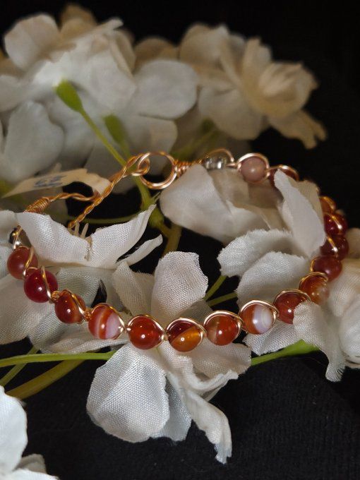 Bracelet Cornaline :courage et confiance 