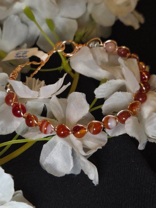 Bracelet Cornaline :courage et confiance 