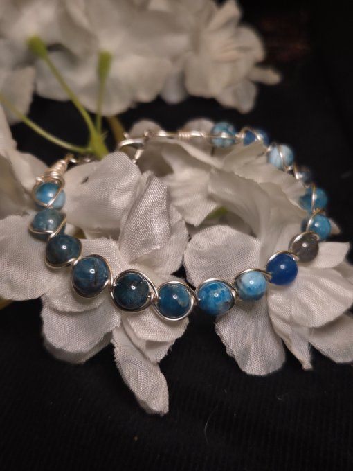 Apatite Bleu  -Bracelet perles a composer sur mesure 