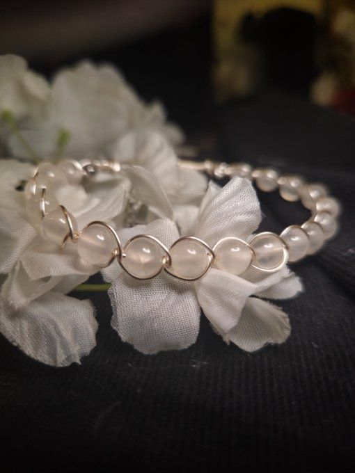 Bracelet Quartz rose -Amour & Douceur . 