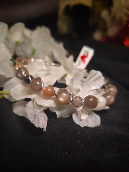 Bracelet Pierre de lune  pêche 