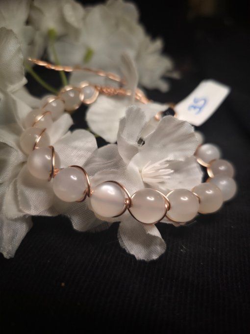 Bracelet Pierre de lune - hecatolite blanche 