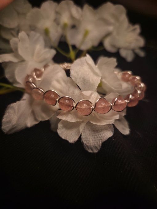 Bracelet Quartz fraise -Amour ,Joie & Douceur 