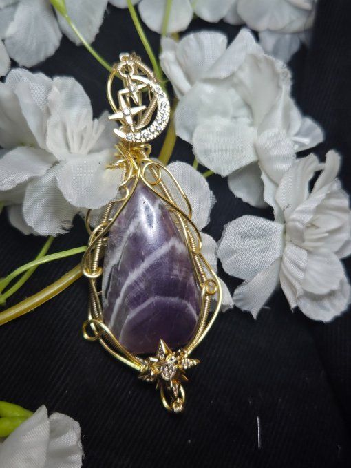 Amulette or étoile Améthyste ✨Spiritualité Et Apaisement  