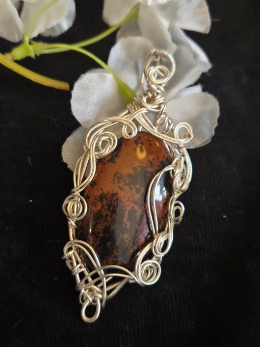  Amulette Obsidienne Mahogany – Protection, Sérénité & Équilibre