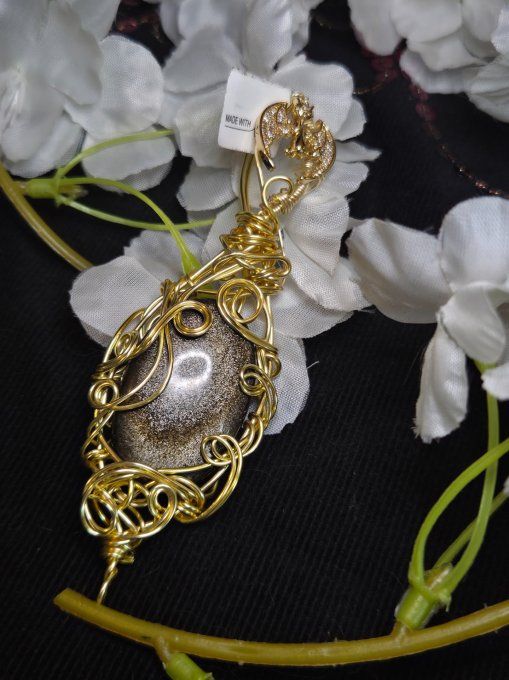  Obsidienne Dorée ou Sheen ✨miroir de protection 