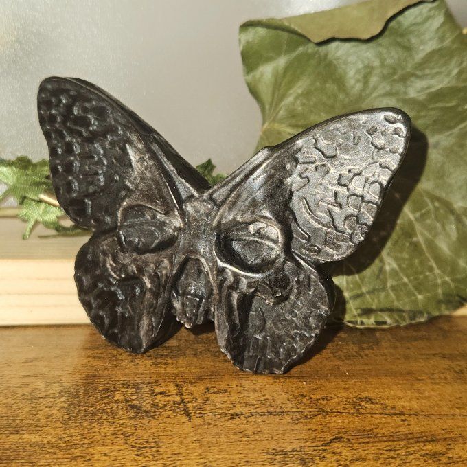 Papillon obsidienne argent Mothman