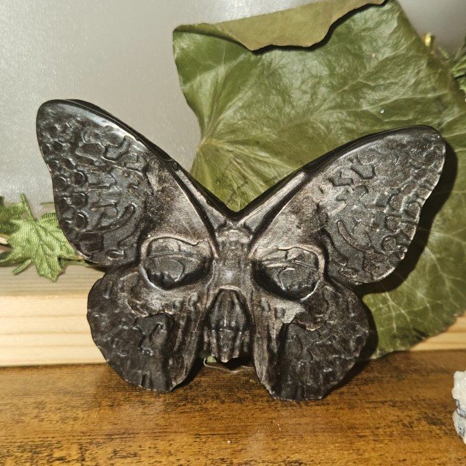 Papillon obsidienne argent Mothman