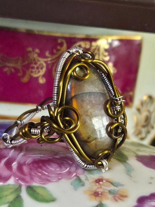 Bague Labradorite Ciel d'Automne -protection & confiance