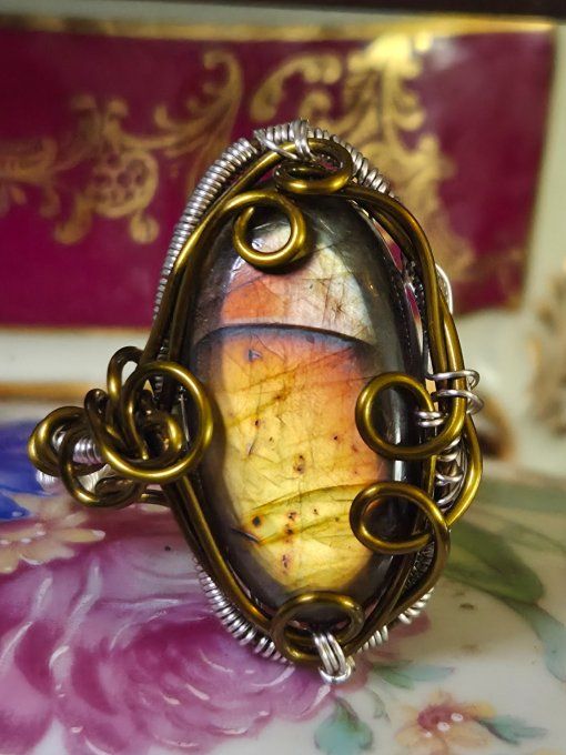 Bague Labradorite Ciel d'Automne - ajustable
