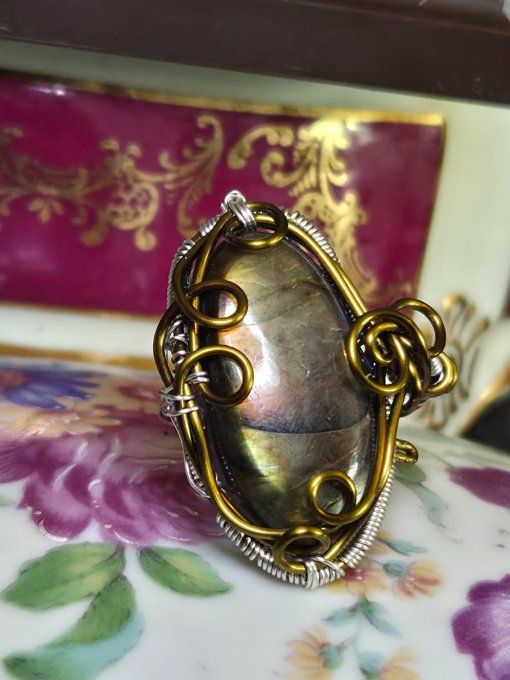 Bague Labradorite Ciel d'Automne -protection & confiance