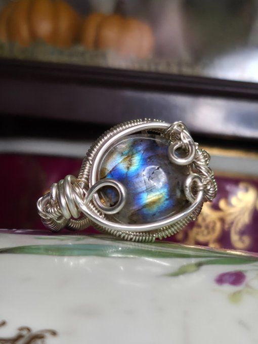 Bague Labradorite Bleu ajustable