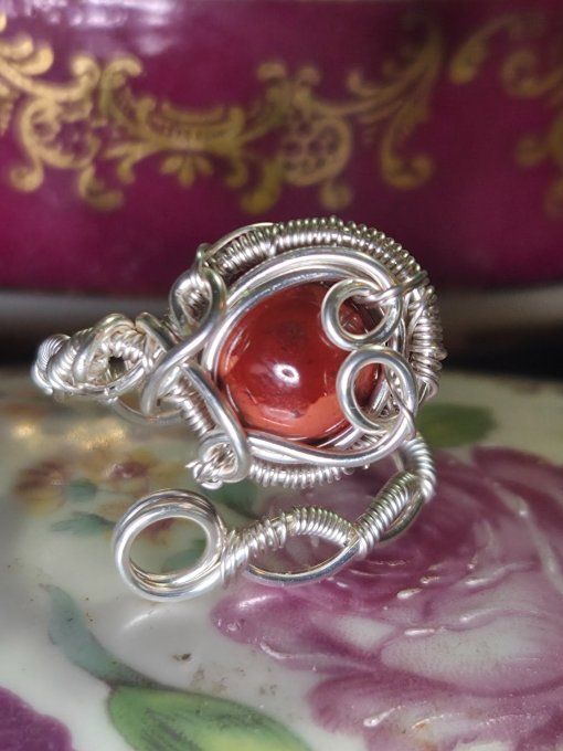 Bague Jaspe Rouge - energie & courage