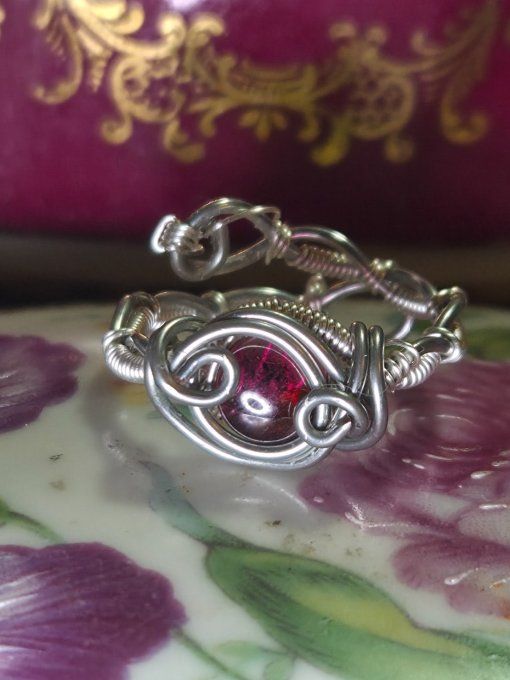Bague Grenat rhodolite : amour ,passion.