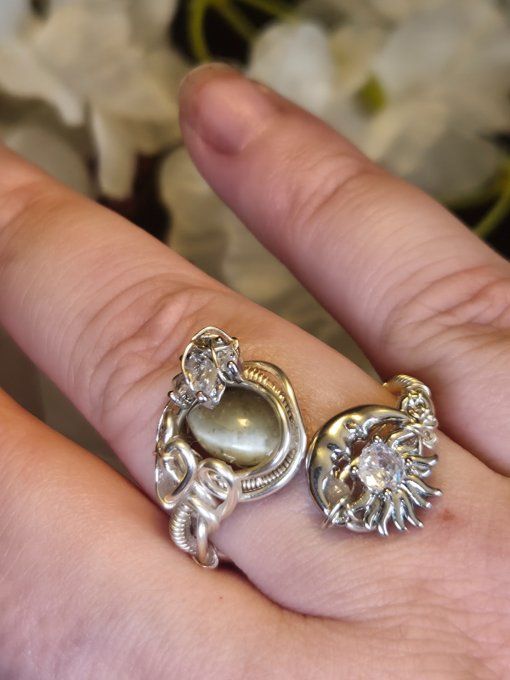 Bague Oeil de chat-scapolite - force de vie