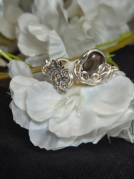  Obsidienne Larme d'apache✨Bague ajustable 