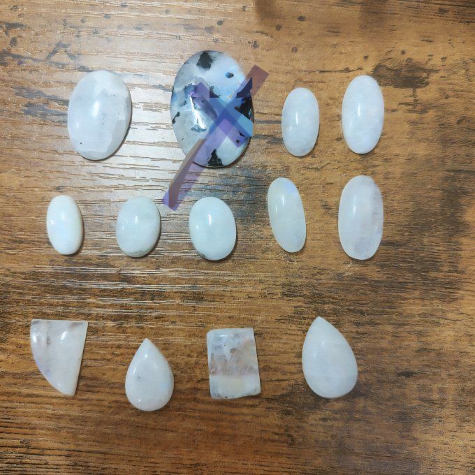Pierre de Lune , péristerite - création bijoux 