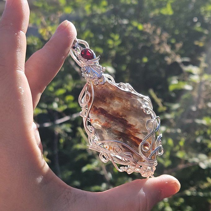 Amulette Quartz hématoïde ✨