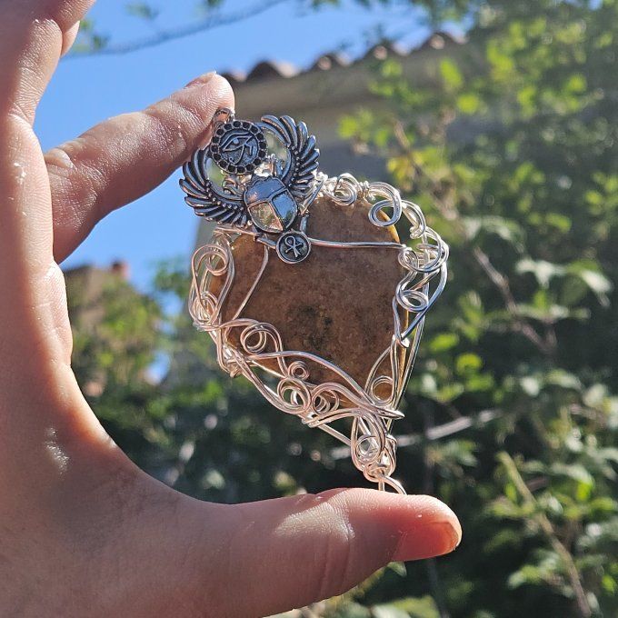 Amulette Jaspe jaune ✨