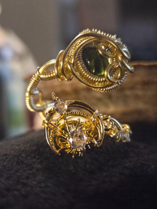 Bague tourmaline verte- Verdelite : protection & aura