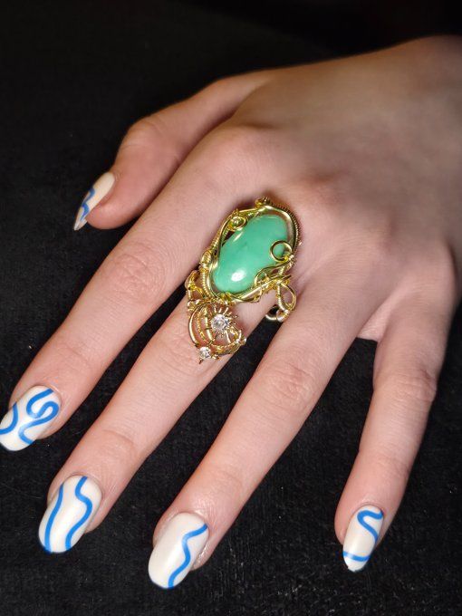 Bague chrysoprase : deuil , pardon , amour 