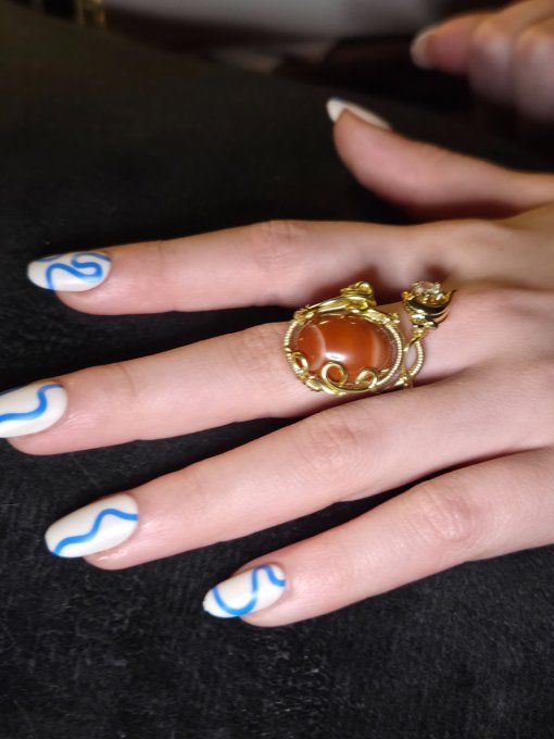 Bague Cornaline Or ✨Pierre de Dynamisme 