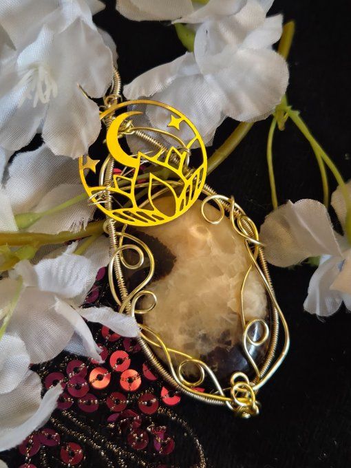 Amulette Septaria jaune -Tempérance et soulagement