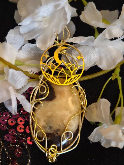 Amulette Septaria jaune -Tempérance et soulagement