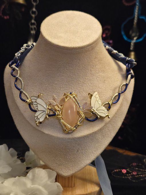 Collier Quartz rose  -amour de soi , douceur 