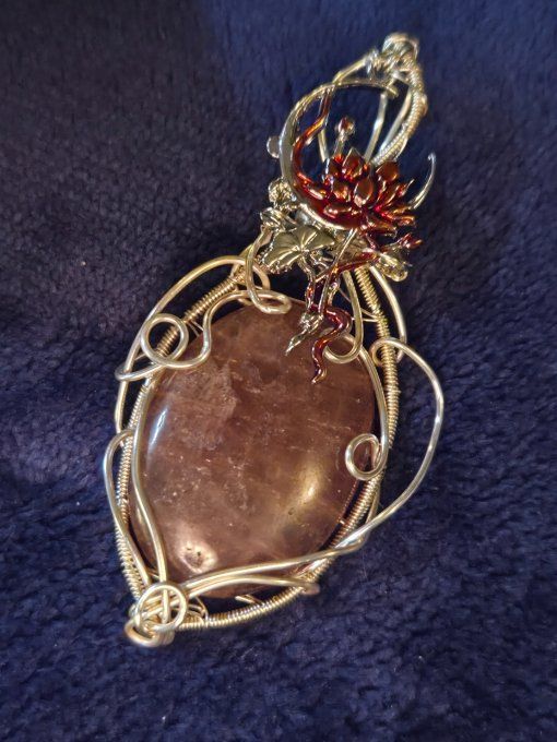 Amulette Quartz Fraise -Amour & Paix