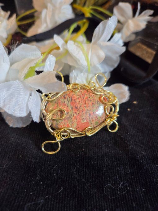 Pendentif En Unakite – Énergie, Harmonie & Sérénité   - Copie