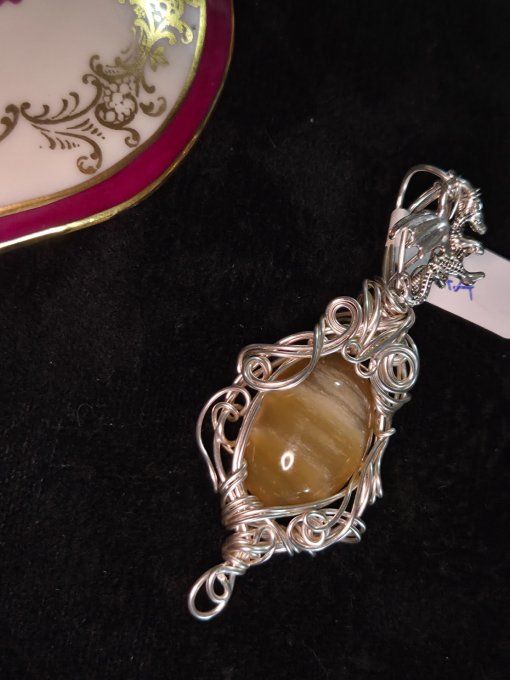 Pendentif Opale Jaune – Pierre De Révélation Et D’Équilibre  