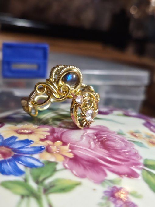 Bague Labradorite ✨ 6mm -Confiance & protection