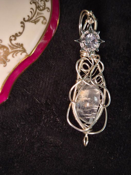 Pendentif Topaze bleu ✨ - pierre brut: apaisemeent et harmonie