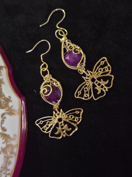 Boucle d’Oreille Sugilite - Paix Intérieure & Delivrance