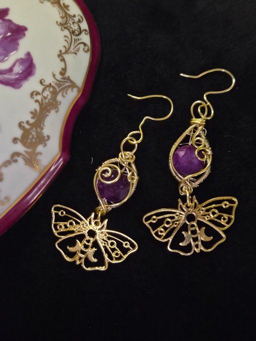 Boucle d’Oreille Sugilite - Paix Intérieure & Delivrance