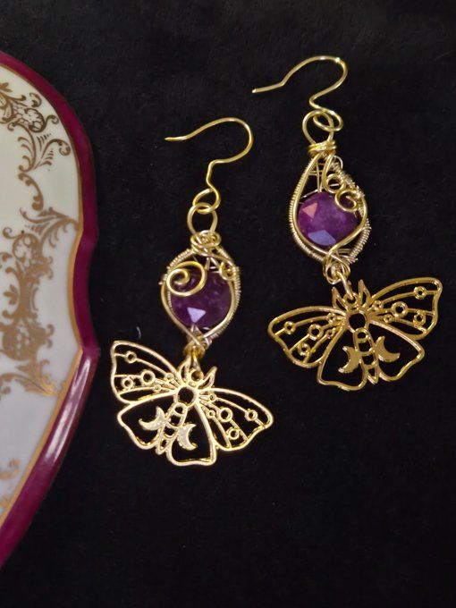 Boucle d’Oreille Sugilite - Paix Intérieure & Delivrance