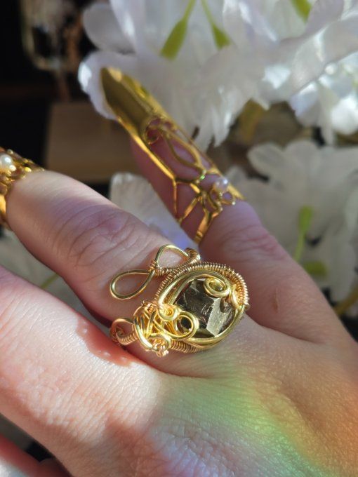 Bague pyrite - ✨ abondance & paix