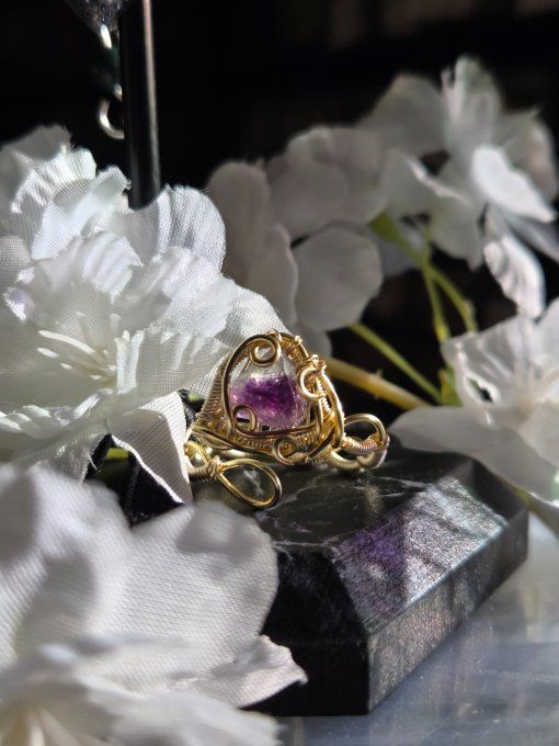 Bague fluorite brut :Équilibre Et Vitalité .