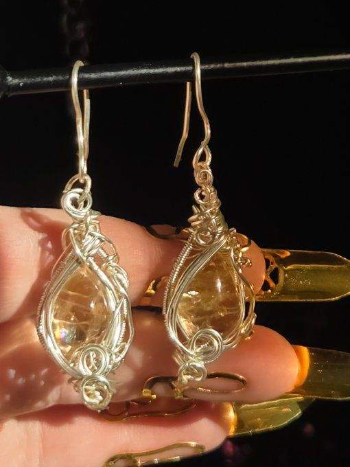 Boucles D’Oreilles Citrine ✨ Pierre De L’abondance et joie