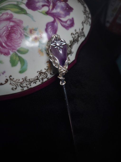 Pic  a cheveux Améthyste etoilé✨ Ouverture & Équilibre   